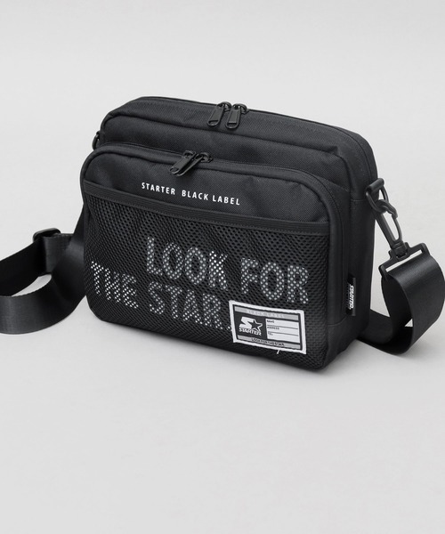 STARTER（スターター）の「ポリエステル メッシュポケット 横型 ボックス ミニショルダーバッグ（ショルダーバッグ・メンズ・ブラック・FREE）」の4枚目の写真