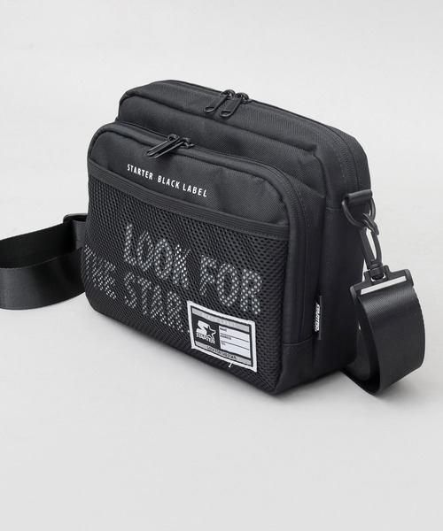 STARTER（スターター）の「ポリエステル メッシュポケット 横型 ボックス ミニショルダーバッグ（ショルダーバッグ・メンズ・ブラック・FREE）」の6枚目の写真