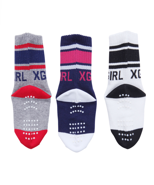 X-girl Stages（エックスガールステージス）の「LINED NUMBERING SOCKS（ソックス/靴下・キッズ・ホワイト/アッシュ/ネイビー・LARGE/MEDIUM/SMALL）」の5枚目の写真