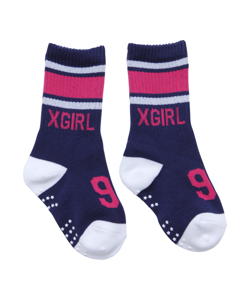 X-girl Stages（エックスガールステージス）の「LINED NUMBERING SOCKS（ソックス/靴下・キッズ・ホワイト/アッシュ/ネイビー・LARGE/MEDIUM/SMALL）」の7枚目の写真