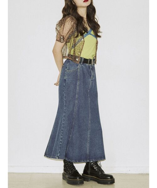 jouetie（ジュエティ）の「ローライズデニムマーメイドスカート（デニムスカート・レディース・ブラック/ブルー・SMALL/MEDIUM）」の9枚目の写真