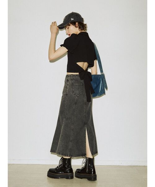 jouetie（ジュエティ）の「ローライズデニムマーメイドスカート（デニムスカート・レディース・ブラック/ブルー・SMALL/MEDIUM）」の4枚目の写真