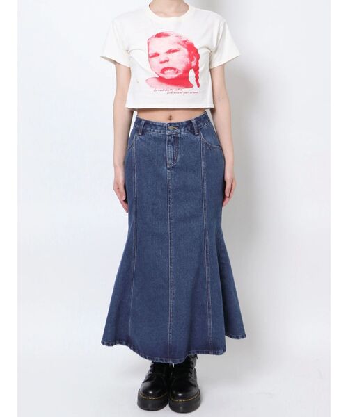 jouetie（ジュエティ）の「ローライズデニムマーメイドスカート（デニムスカート・レディース・ブラック/ブルー・SMALL/MEDIUM）」の14枚目の写真