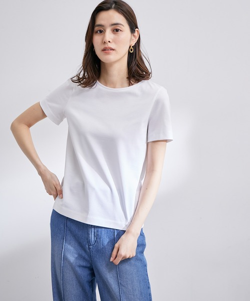 ROPE'(ロペ)の「スーピマコットンTEE(Tシャツ/カットソー・レディース・ホワイト・38)」の2枚目の写真