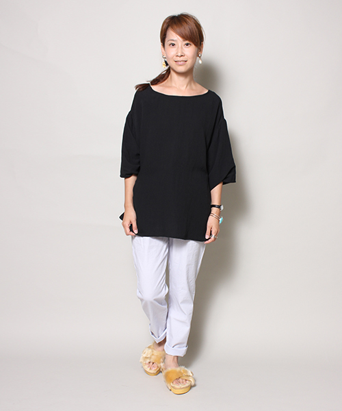 Kastane（カスタネ）の「【Kastane】イージースリムパンツ（その他パンツ・レディース・サックスブルー/ライトグレー/ネイビー/チャコールグレー・FREE）」の9枚目の写真