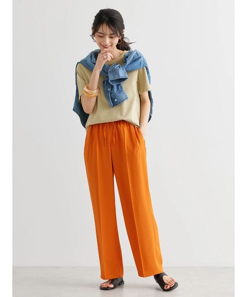 AMERICAN HOLIC（アメリカンホリック）の「Daily! クルーネック半袖カットプルオーバー1（Tシャツ/カットソー・レディース・ブラック/オフホワイト/ライトピンク/ライトイエロー/ブラウン・M/L/S）」の11枚目の写真