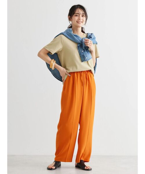 AMERICAN HOLIC（アメリカンホリック）の「Daily! クルーネック半袖カットプルオーバー1（Tシャツ/カットソー・レディース・ブラック/オフホワイト/ライトピンク/ライトイエロー/ブラウン・M/L/S）」の6枚目の写真