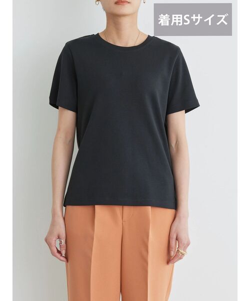 AMERICAN HOLIC（アメリカンホリック）の「Daily! クルーネック半袖カットプルオーバー1（Tシャツ/カットソー・レディース・ブラック/オフホワイト/ライトピンク/ライトイエロー/ブラウン・M/L/S）」の14枚目の写真