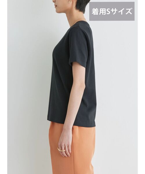 AMERICAN HOLIC（アメリカンホリック）の「Daily! クルーネック半袖カットプルオーバー1（Tシャツ/カットソー・レディース・ブラック/オフホワイト/ライトピンク/ライトイエロー/ブラウン・M/L/S）」の15枚目の写真