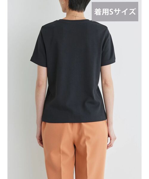 AMERICAN HOLIC（アメリカンホリック）の「Daily! クルーネック半袖カットプルオーバー1（Tシャツ/カットソー・レディース・ブラック/オフホワイト/ライトピンク/ライトイエロー/ブラウン・M/L/S）」の16枚目の写真