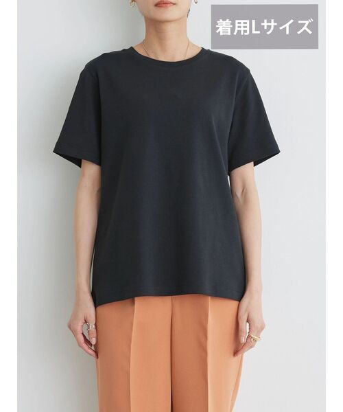 AMERICAN HOLIC（アメリカンホリック）の「Daily! クルーネック半袖カットプルオーバー1（Tシャツ/カットソー・レディース・ブラック/オフホワイト/ライトピンク/ライトイエロー/ブラウン・M/L/S）」の20枚目の写真