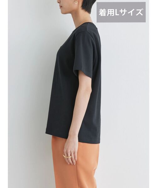 AMERICAN HOLIC（アメリカンホリック）の「Daily! クルーネック半袖カットプルオーバー1（Tシャツ/カットソー・レディース・ブラック/オフホワイト/ライトピンク/ライトイエロー/ブラウン・M/L/S）」の21枚目の写真