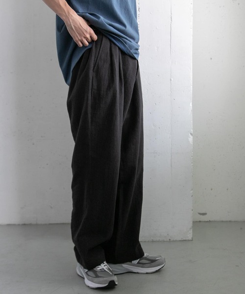 FORK&SPOON(フォークアンドスプーン)の「FORK&SPOON コットンリネンテクスチャーパンツ(その他パンツ・メンズ・ブラウン/ブラック・5/4)」の5枚目の写真