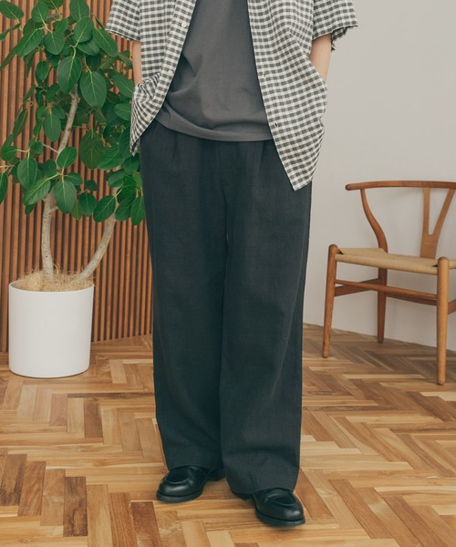 FORK&SPOON(フォークアンドスプーン)の「FORK&SPOON コットンリネンテクスチャーパンツ(その他パンツ・メンズ・ブラウン/ブラック・5/4)」の8枚目の写真