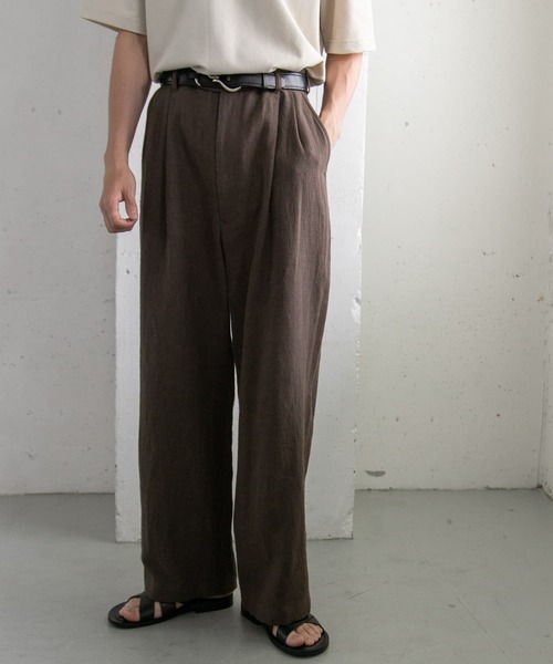 FORK&SPOON(フォークアンドスプーン)の「FORK&SPOON コットンリネンテクスチャーパンツ(その他パンツ・メンズ・ブラウン/ブラック・5/4)」の21枚目の写真