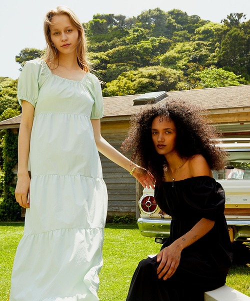 FOREVER 21（フォーエバー トゥエンティーワン）の「［超寿命素材］スクエアティアードワンピース（ワンピース・レディース・アイボリー/ブラック/ベージュ/グリーン・SMALL/MEDIUM）」の20枚目の写真