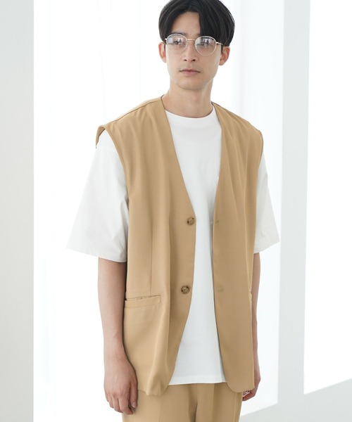 LAKOLE（ラコレ）の「※PEツイルジレ / 904011（ベスト・メンズ・ブラック/ベージュ/チャコールグレー・MEDIUM/LARGE）」の3枚目の写真