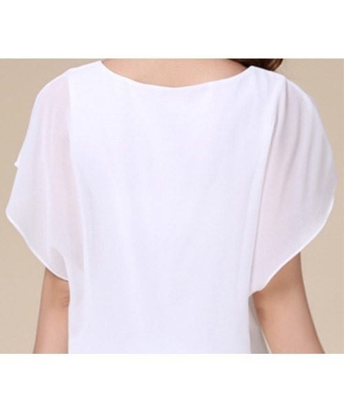 LAUTRE COTE（ロウトレコウト）の「シアーシフォンフレンチスリーブシャツ（シャツ/ブラウス・レディース・ホワイト/パープル/ブラック・MEDIUM/LARGE/X-LARGE）」の7枚目の写真
