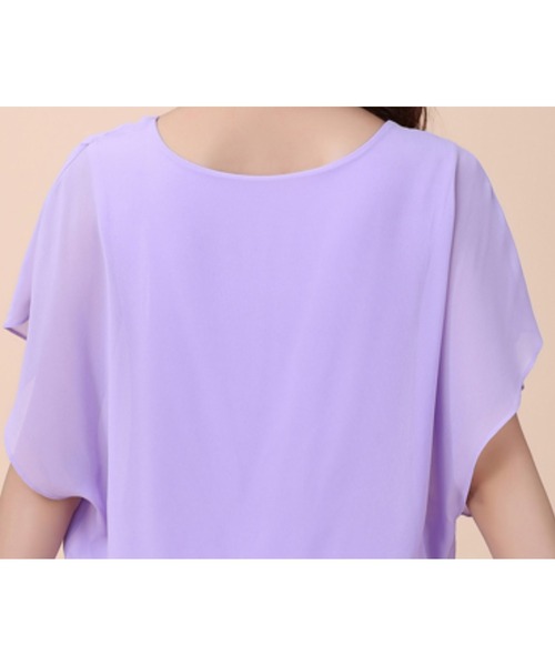 LAUTRE COTE（ロウトレコウト）の「シアーシフォンフレンチスリーブシャツ（シャツ/ブラウス・レディース・ホワイト/パープル/ブラック・MEDIUM/LARGE/X-LARGE）」の9枚目の写真