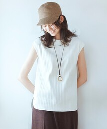 23区 | 【SLOW/洗える】ランダムリブフライス フレンチスリーブ カットソー(Tシャツ/カットソー)