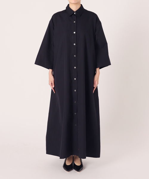 NOBLE(ノーブル) ワイドシルエットシャツカラーワンピース NOBLE(ノーブル) ワイドシルエットシャツカラーワンピース