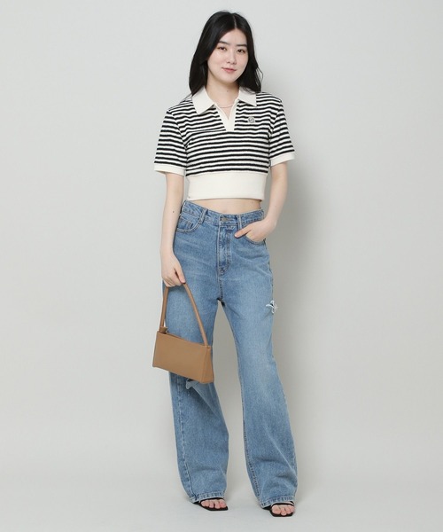 MAGPIEROBIN（マグパイロビン）の「MAGPIE ROBIN／ボーダーカラーT 2965643（Tシャツ/カットソー・レディース・ブラック・FREE）」の2枚目の写真