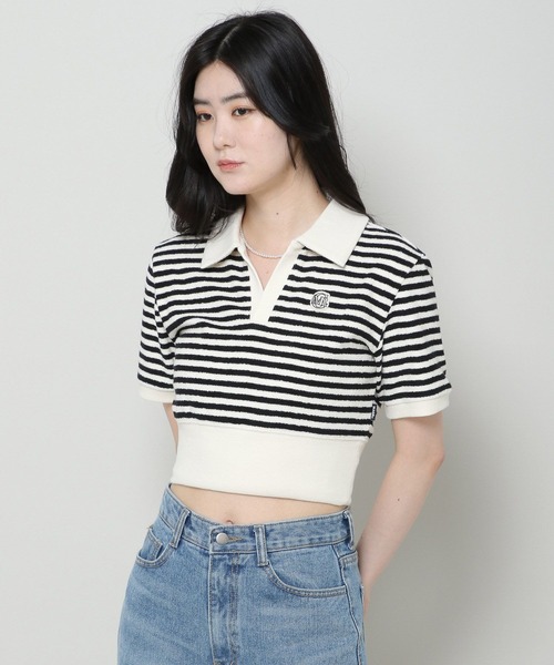 MAGPIEROBIN（マグパイロビン）の「MAGPIE ROBIN／ボーダーカラーT 2965643（Tシャツ/カットソー・レディース・ブラック・FREE）」の4枚目の写真