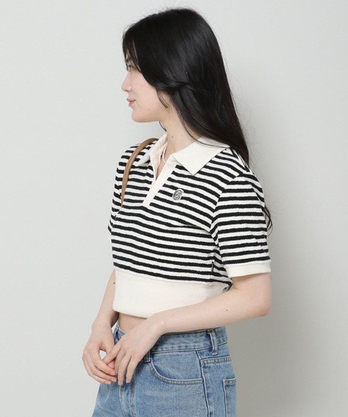 MAGPIEROBIN（マグパイロビン）の「MAGPIE ROBIN／ボーダーカラーT 2965643（Tシャツ/カットソー・レディース・ブラック・FREE）」の5枚目の写真