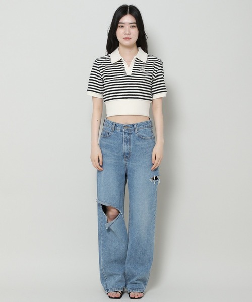 MAGPIEROBIN（マグパイロビン）の「MAGPIE ROBIN／ボーダーカラーT 2965643（Tシャツ/カットソー・レディース・ブラック・FREE）」の7枚目の写真