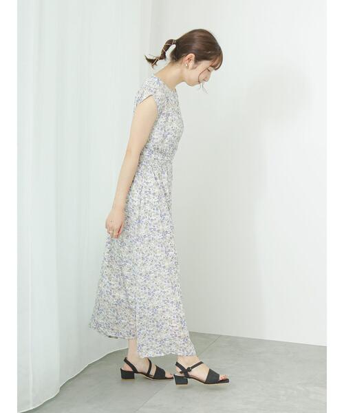 Te chichi TERRASSE（テチチテラス）の「花柄プリントワンピース（ワンピース・レディース・ネイビー/オフホワイト/ミント・F）」の10枚目の写真