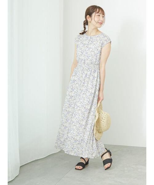 Te chichi TERRASSE（テチチテラス）の「花柄プリントワンピース（ワンピース・レディース・ネイビー/オフホワイト/ミント・F）」の11枚目の写真