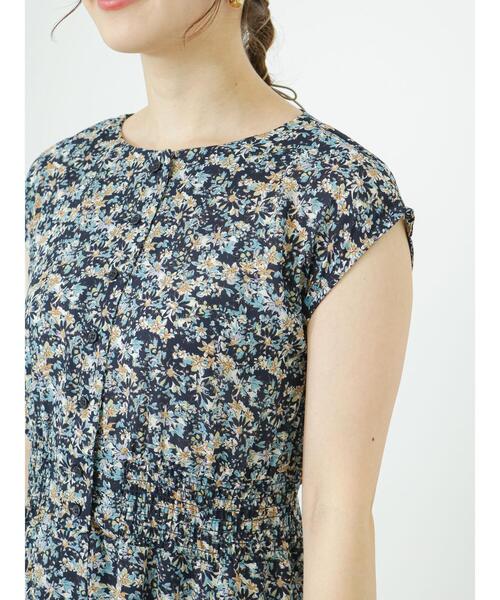 Te chichi TERRASSE（テチチテラス）の「花柄プリントワンピース（ワンピース・レディース・ネイビー/オフホワイト/ミント・F）」の15枚目の写真