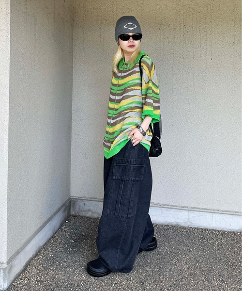 sedacle(セダクル)の「ウェーブジップポロニット(Tシャツ/カットソー・メンズ・ブラック/グリーン・MEDIUM/LARGE)」の13枚目の写真
