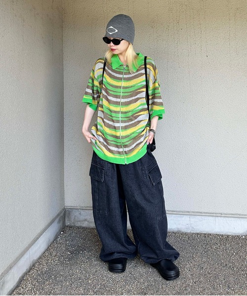 sedacle(セダクル)の「ウェーブジップポロニット(Tシャツ/カットソー・メンズ・ブラック/グリーン・MEDIUM/LARGE)」の15枚目の写真