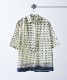 417 EDIFICE | 【India Print】 プルオーバー ハーフスリーブシャツ(シャツ/ブラウス)