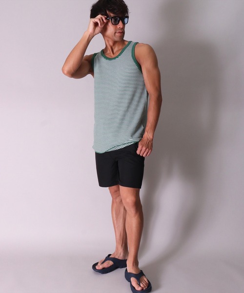 JEMORGAN（ジェーイーモーガン）の「(LK)【JEMORGAN】【パックT】ワッフル ボーダー タンクトップ（タンクトップ・メンズ・グリーン/ネイビー/ワイン/杢グレー・MEDIUM/LARGE/X-LARGE）」の7枚目の写真