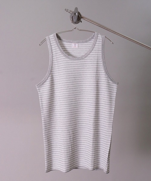 JEMORGAN（ジェーイーモーガン）の「(LK)【JEMORGAN】【パックT】ワッフル ボーダー タンクトップ（タンクトップ・メンズ・グリーン/ネイビー/ワイン/杢グレー・MEDIUM/LARGE/X-LARGE）」の13枚目の写真
