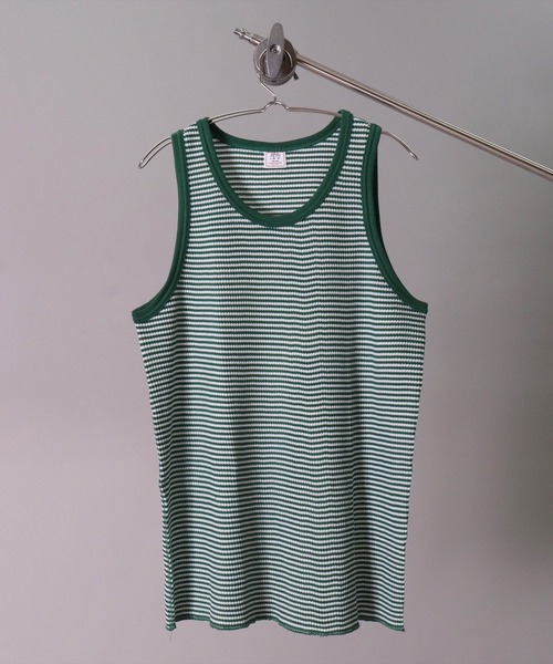 JEMORGAN（ジェーイーモーガン）の「(LK)【JEMORGAN】【パックT】ワッフル ボーダー タンクトップ（タンクトップ・メンズ・グリーン/ネイビー/ワイン/杢グレー・MEDIUM/LARGE/X-LARGE）」の15枚目の写真