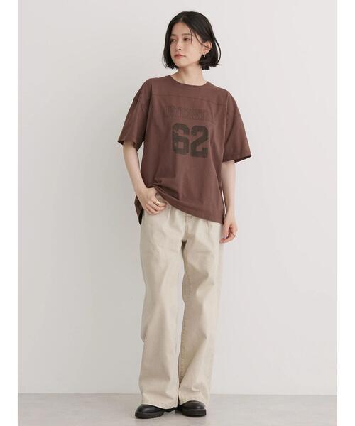 AMERICAN HOLIC（アメリカンホリック）の「製品染めナンバーロゴカットプルオーバー（Tシャツ/カットソー・レディース・チャコールグレー/ブラウン・L/M）」の11枚目の写真