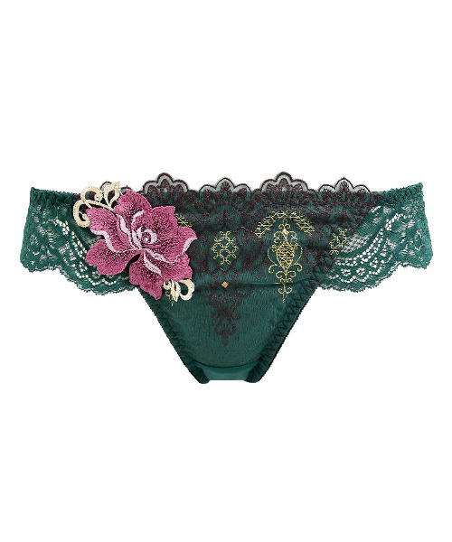 HIMICO（ヒミコ）の「【華やかな異国情緒漂う 016series】Esoticita Rosa Tバック（ショーツ・レディース・ターコイズブルー/オフホワイト/ブラック/グリーン/グレー/ブラウン・MEDIUM/LARGE）」の5枚目の写真