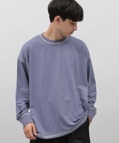 LAKOLE(ラコレ)の「ミニウラケステッチ長袖T / 969960(Tシャツ/カットソー・メンズ・ホワイト/パープル/ブラック・MEDIUM/LARGE/X-LARGE)」の3枚目の写真