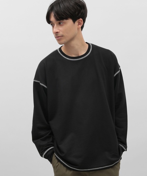 LAKOLE(ラコレ)の「ミニウラケステッチ長袖T / 969960(Tシャツ/カットソー・メンズ・ホワイト/パープル/ブラック・MEDIUM/LARGE/X-LARGE)」の2枚目の写真