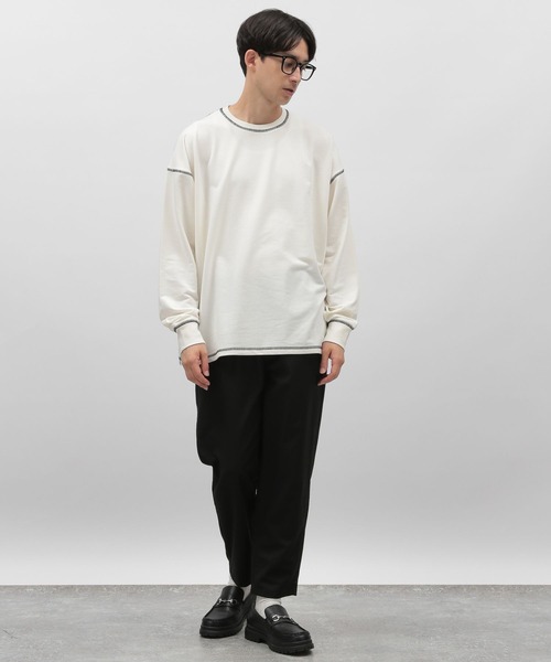 LAKOLE(ラコレ)の「ミニウラケステッチ長袖T / 969960(Tシャツ/カットソー・メンズ・ホワイト/パープル/ブラック・MEDIUM/LARGE/X-LARGE)」の4枚目の写真