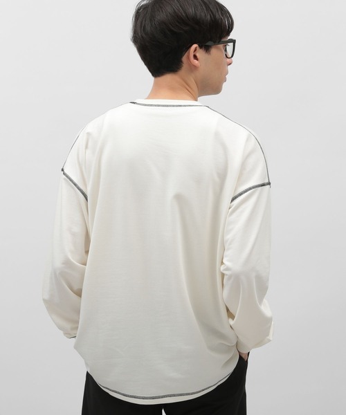 LAKOLE(ラコレ)の「ミニウラケステッチ長袖T / 969960(Tシャツ/カットソー・メンズ・ホワイト/パープル/ブラック・MEDIUM/LARGE/X-LARGE)」の5枚目の写真