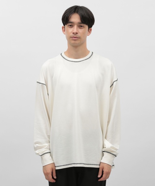 LAKOLE(ラコレ)の「ミニウラケステッチ長袖T / 969960(Tシャツ/カットソー・メンズ・ホワイト/パープル/ブラック・MEDIUM/LARGE/X-LARGE)」の10枚目の写真