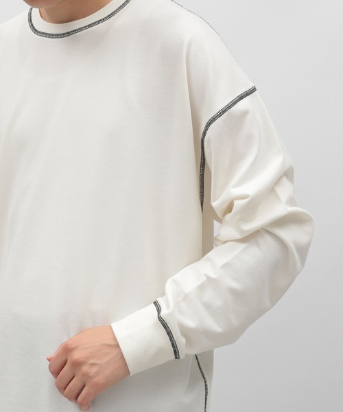 LAKOLE(ラコレ)の「ミニウラケステッチ長袖T / 969960(Tシャツ/カットソー・メンズ・ホワイト/パープル/ブラック・MEDIUM/LARGE/X-LARGE)」の14枚目の写真