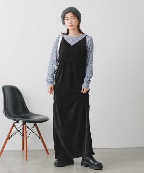 Kastane（カスタネ）の「【2023AWカタログ掲載】2WAYベロアワンピース（ワンピース・レディース・ブラウン/ブラック/グレー・FREE）」の4枚目の写真