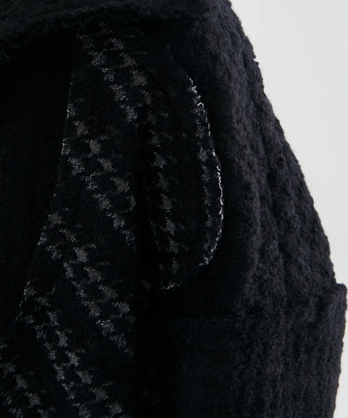 sulvam(サルバム)の「【sulvam / サルバム】HOUNDSTOOTH OVER COAT/ハウンドトゥースオーバーコート(ステンカラーコート・メンズ・ブラック・S/M)」の10枚目の写真