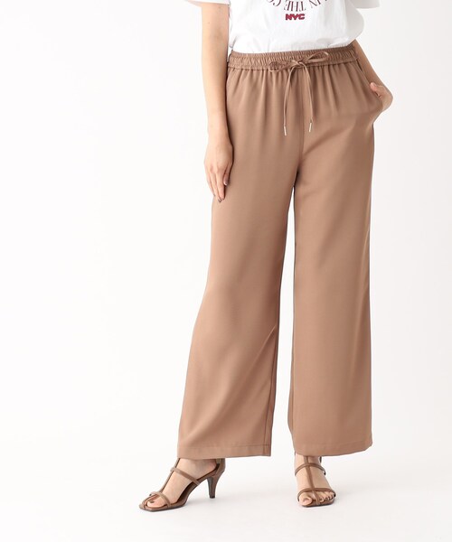 OPAQUE.CLIP(オペークドットクリップ)の「◆サテンイージーワイドストレートパンツ【洗濯機洗い可】(その他パンツ・レディース・ライトブルー/チャコールグレー/キャメル・40/38)」の4枚目の写真