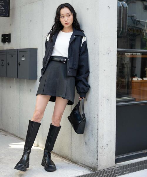 WEGO（ウィゴー）の「WEGO/ナイロン切替ショートスタジャン（スタジャン・レディース・ワイン/ブラック・FREE）」の19枚目の写真